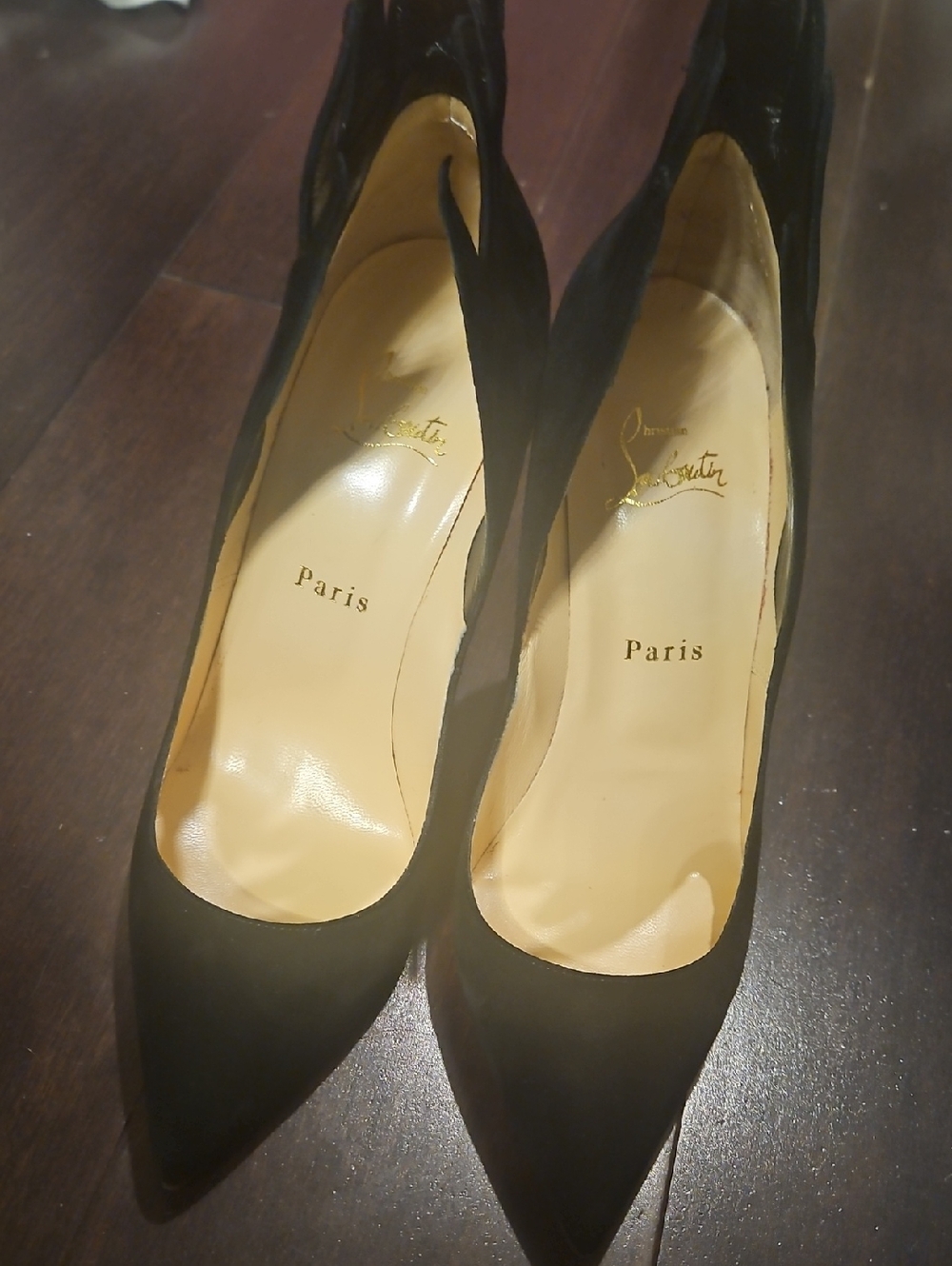 Christian Louboutin Black Suede Pointed-Toe Stilettos